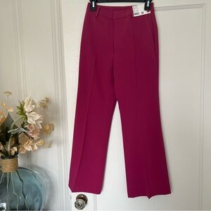 Uniqlo Fuchsia Pink Cropped Straight Leg Dress Pants Slacks Trousers Size 25 NWT